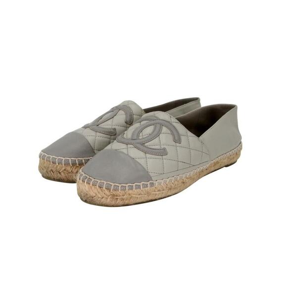 Chanel Espadrille 36 Embroidered Leather Cap Toe Cc Flats CC-0602N-0001 - Picture 4 of 11